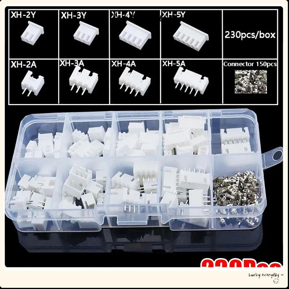 BABEQUE 230 ชิ้น 2.54 มิลลิเมตร Pitch Terminal, XH2.54 2 P 3 P 4 P 5pin Pin Connector, 4 ค่าชุดที่อย