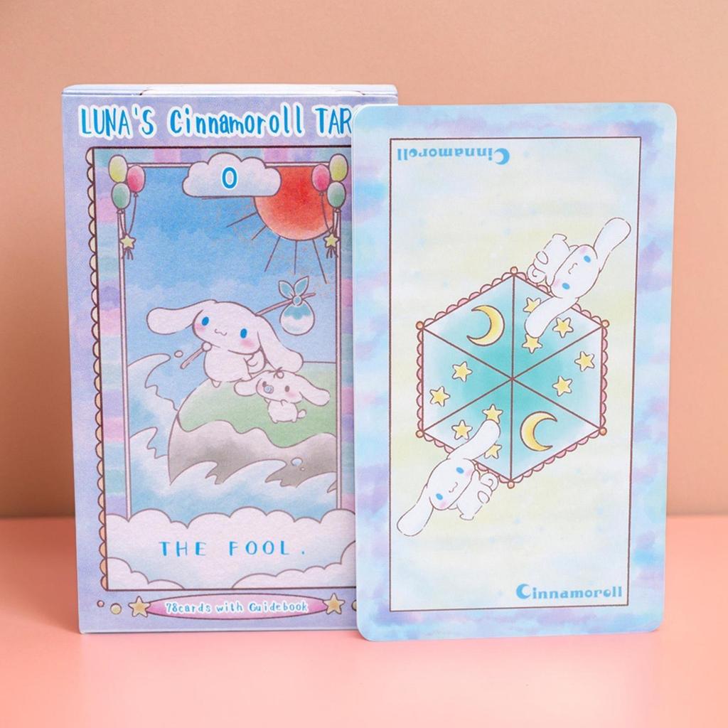 78-Sheep Lunas Cinnamoroll Tarot Full ภาษาอังกฤษกระดาษไพ่ทาโรต์เริ่มต้นการ์ดสะสมเกม hjuth