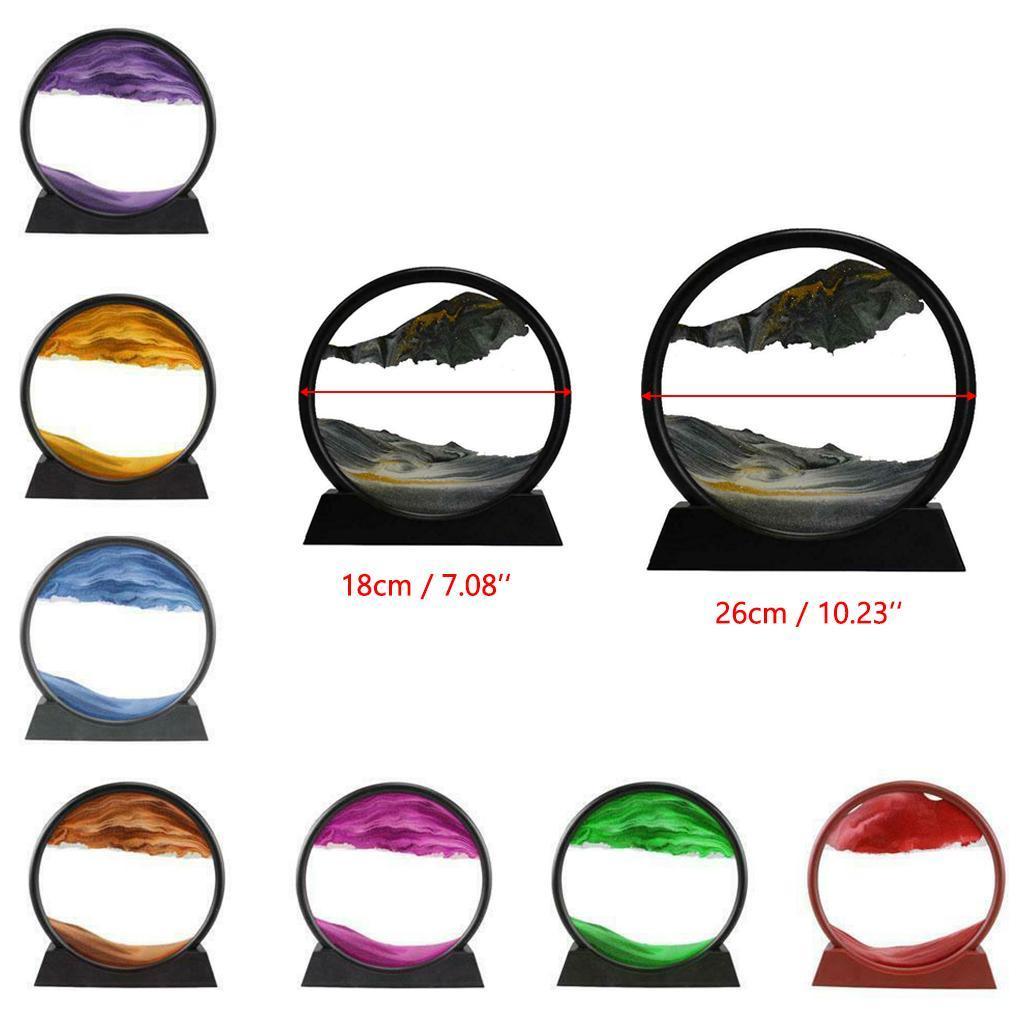 [Whgirld8] Vision Sand Picture 3D Deep Sea Sand-scape Flowing Sand Art Hourglass Toys