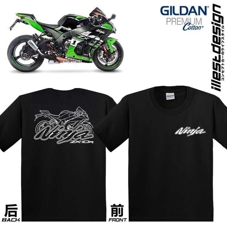 2025 fashion 23 Moto Tees : Kawasaki ZXR Bike Design Short Sleeved 100% นําเข้าฤดูร้อน Tshirt. คาวาซ