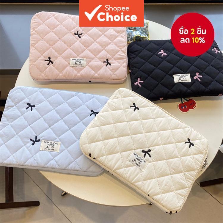 เกาหลีปักน่ารักแล็ปท็อปแขนกระเป๋าสําหรับผู้หญิง 2025 ออกแบบโบว์แขนกันกระแทกสําหรับ10-15.6นิ้วโน๊ตบุ๊ค