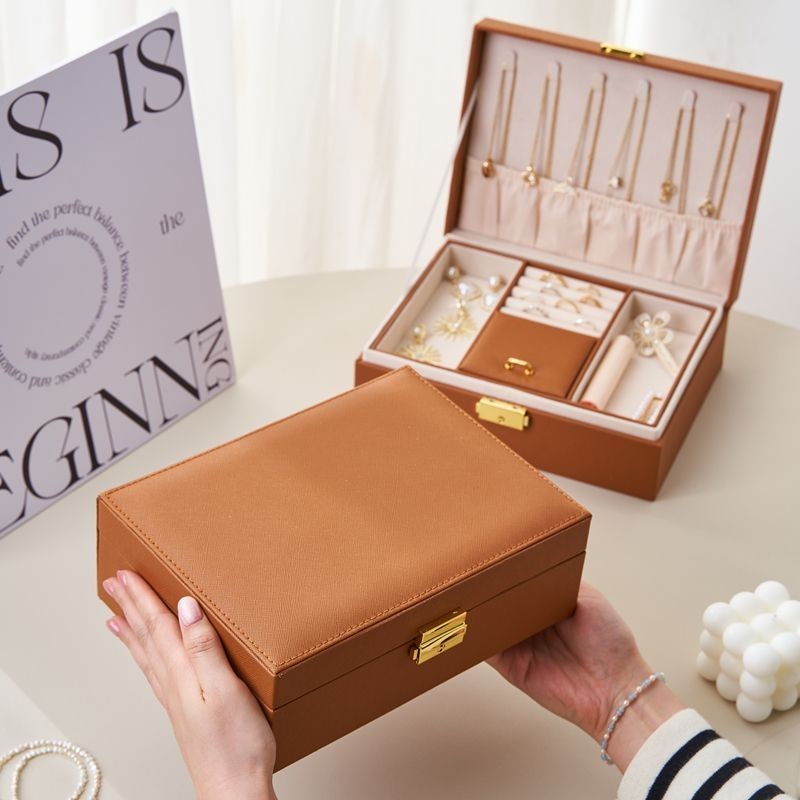 Merad Double-Layerกล่องเครื่องประดับHigh-EndประณีตAnti-Oxidationต่างหูสร้อยคอต่างหูต่างหูกล่องเก็บเค