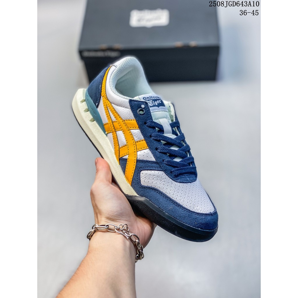 Onitsuka Tiger Tokuten สีขาวสีเขียวคริสตัล Sole Onitsuka Tiger ผู้ชายผู้หญิง Unisex Retro กีฬารองเท้