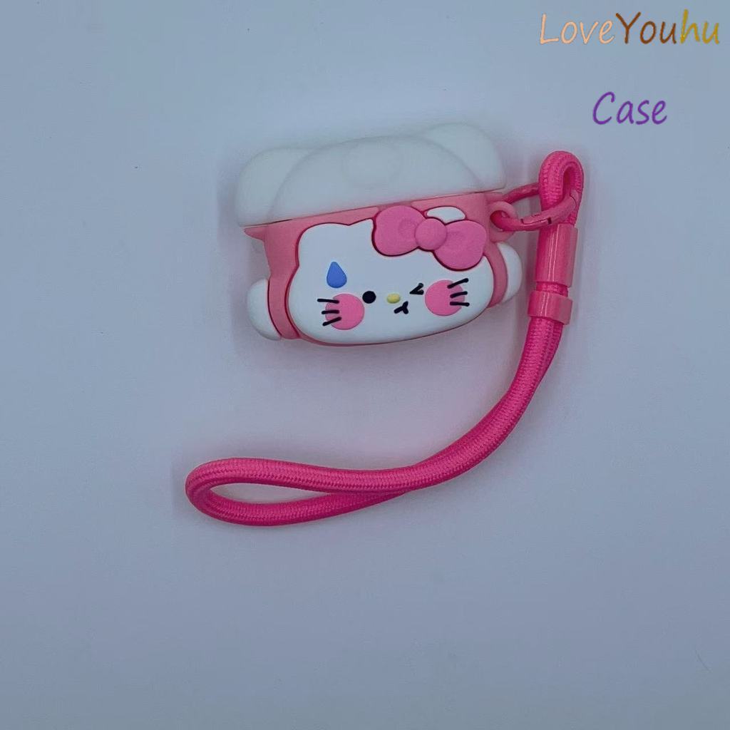 Loveyouhu สําหรับ GOOJODOQ J201 J206 J228 J229 หูฟัง Case & Lanyard Creative คว่ําแมวรูปแบบ
