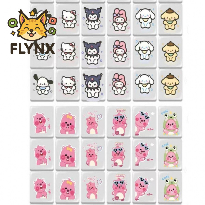 สนุก Hello Kitty Mahjong Push Music Creative Sanrio Card Push Music ของเล่นเพื่อการศึกษา Little Beav