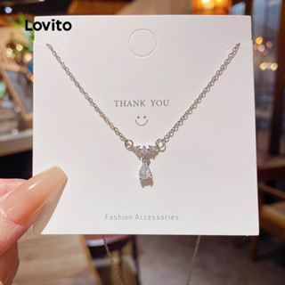 Lovito สร้อยคอประดับเพชรสุดหรูหรา LFA105279