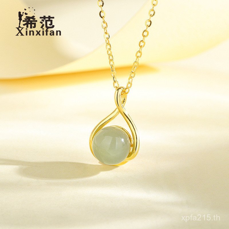 สร้อยคอรอบลูกปัด All-Match High-End Lucky กระเป๋า Lucky หญิงเงินสเตอร์ลิงอารมณ์ Clavicle Chain Hetia