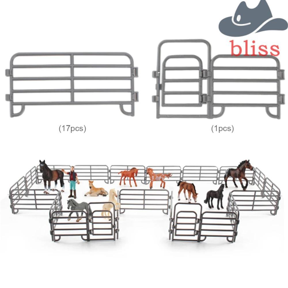 ความสุข จําลองฟาร์ม Ranch รั้ว DIY, อุปกรณ์รั้วขนาดเล็กจําลอง Ranch รั้ว, รางพลาสติกตกแต่ง DIY ฟาร์ม