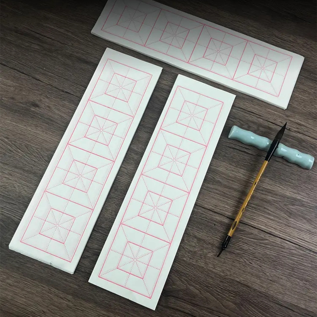 กระดาษข้าวสีขาวการประดิษฐ์ตัวอักษรกระดาษสี่กริดโดยเฉพาะ Half-Life Half-Cooked Mige Backwriting แปรงการประดิษฐ์ตัวอักษร Pr