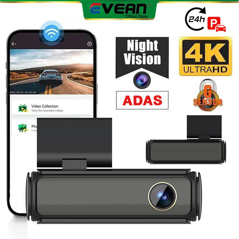 [ไฟหายใจ]Evean 4K UHD Car Dash Camera Wifi Front DVR Camera Night Vision Video Recorder พร้อม ADAS ร