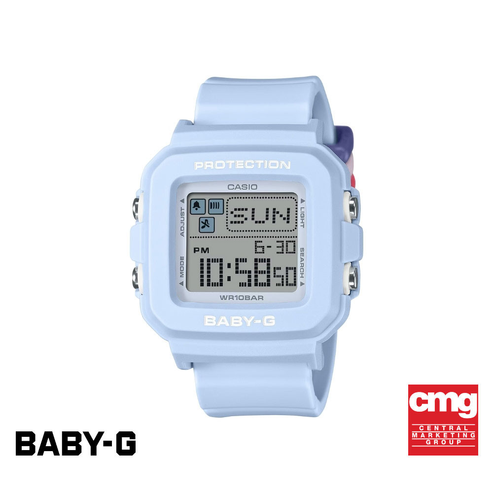 CASIO นาฬิกาข้อมือผู้หญิง BABY-G รุ่น BGD-10L-2DR สายเรซิ่น สีฟ้า