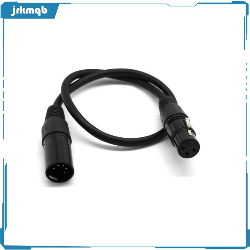 [jrkmqb] 1.6ft 5-Pin Male to 3-Pin Female XLR Plug DMX Adapter Controller 22AWG