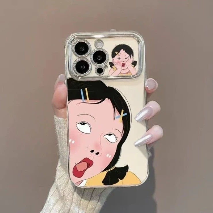 สําหรับ IPhone17 16 15 14 13 12 11ProMax XR XSMax Creative Kinky Emoji Girl Big Windows เคสโทรศัพท์ thumbnail 7