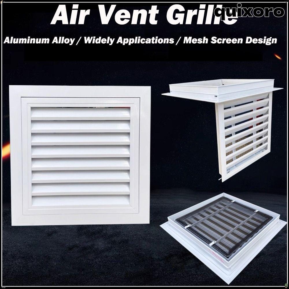 QUIXORO ตะแกรงช่องระบายอากาศ, อลูมิเนียมอัลลอยด์สี่เหลี่ยม Gable Vent, ตาข่ายสีขาวระบายอากาศ Grille Attics