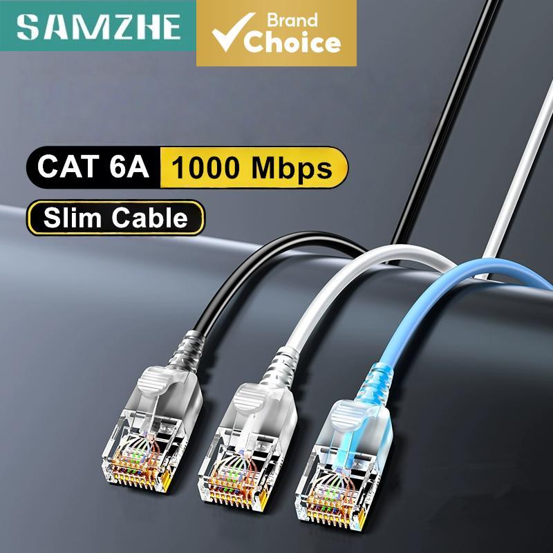 สายแลนเครือข่าย RJ45 ความเร็วสูง CAT6A ขนาด 10Gbps บางพิเศษ สําหรับ PC คอมพิวเตอร์ โน้ตบุ๊ก เกมมิ่ง ทีวี
