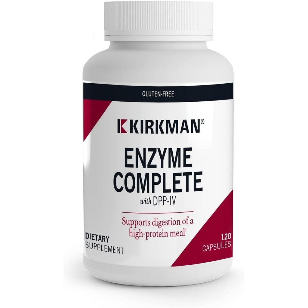 Kirkman Enzyme CompleteDPIV 120 แคปซูล Potent Digestive Aid Broad Spectrum Digestive Enzyme Hypoalle