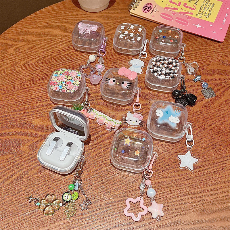 เหมาะสําหรับ Samsung Galaxy Buds 4/Buds 4 Pro เคส Case หูฟังป้องกันกรณี Creative cherry, star, ดอกไม้, ลายผีเสื้อ