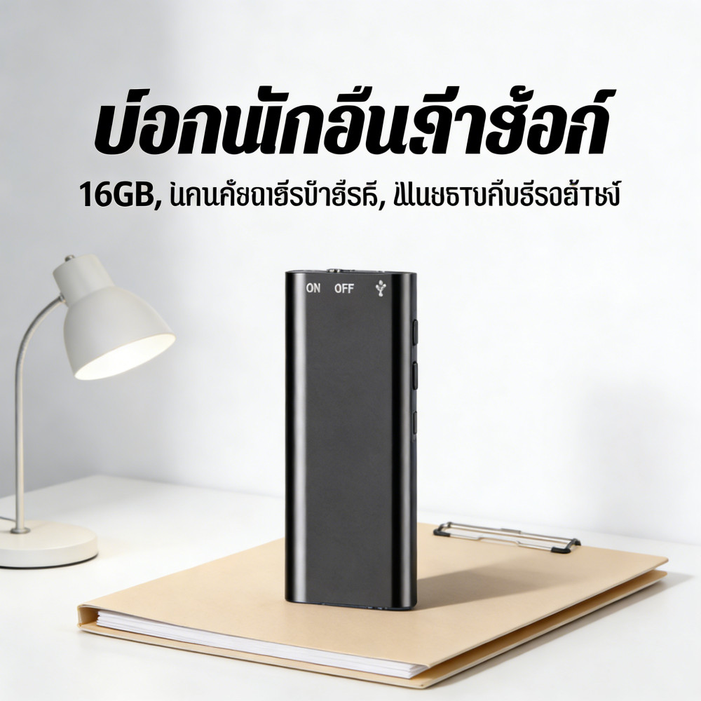 เครื่องบันทึกเสียง ขนาดเล็ก ลดเสียงรบกวน16GBการบันทึกเสียงไร้สูญเสีย การบันทึกMP3แถมหูฟังและสายชาร์จเฉพาะรุ่น