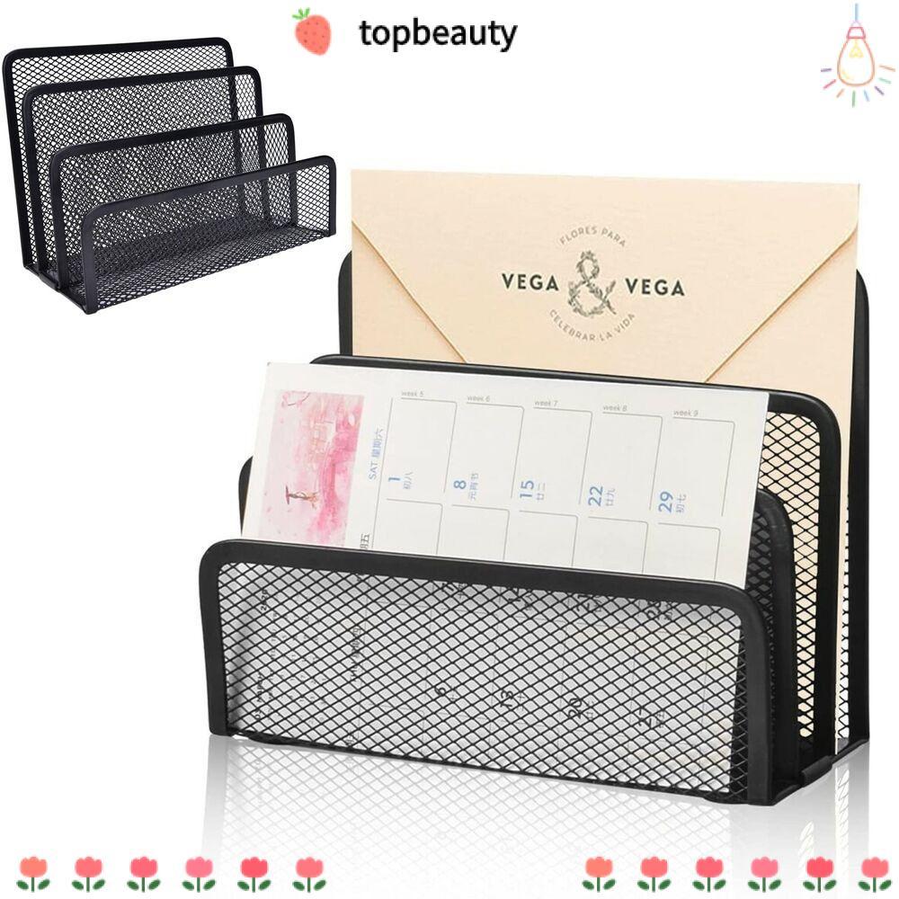 Topbeauty ที่ใส่กระดาษตัวอักษร โฟลเดอร์เครื่องเขียน ที่วางหนังสือ ที่วางเอกสาร ถาดตาข่าย