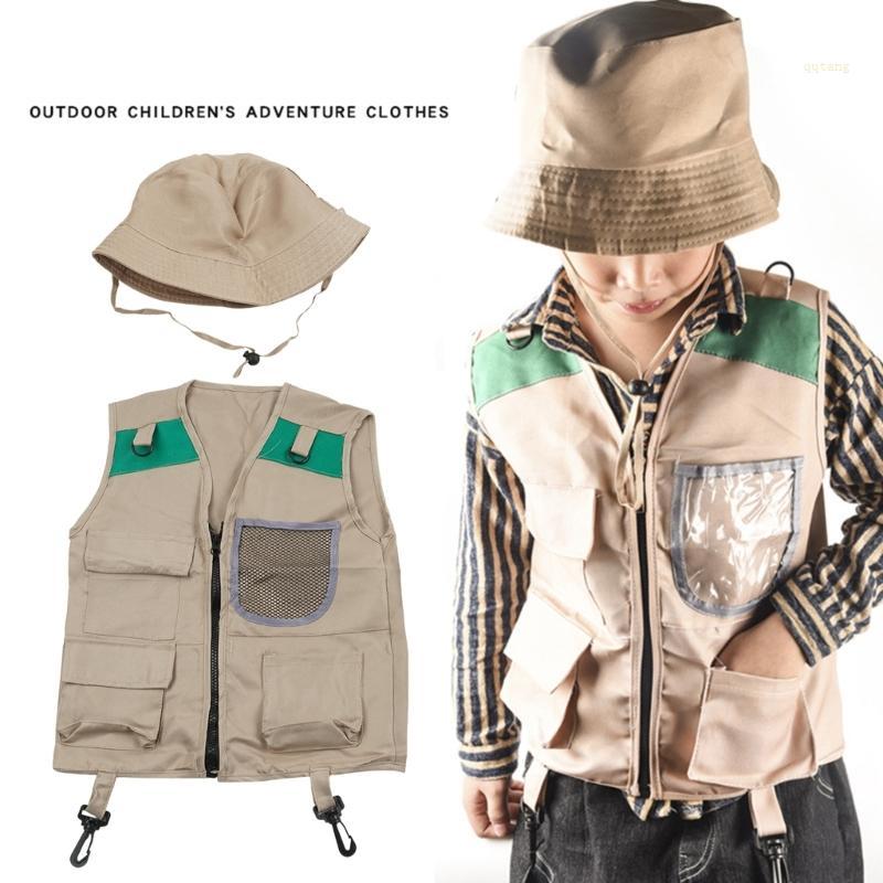 QQ * 2 ชิ้นเด็ก Explorer ชุดสําหรับสํารวจกลางแจ้งเด็ก Safari เครื่องแต่งกาย STEM Outdoor Explorer ชุ