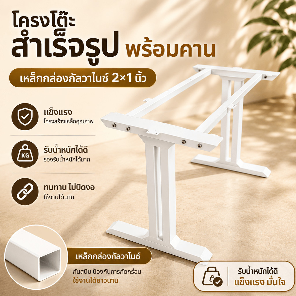 โครงโต๊ะเหล็กรหัส IT พร้อมคานเหล็ก