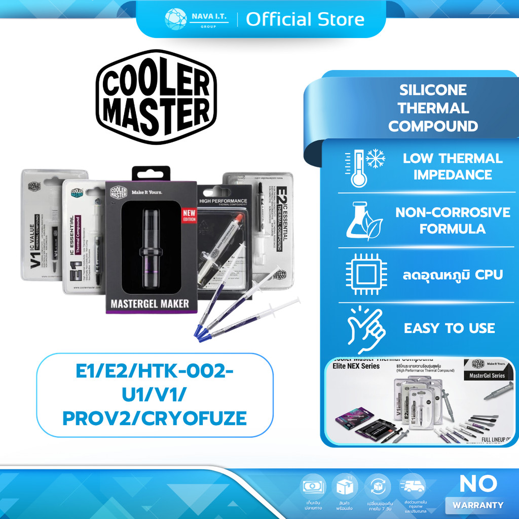 (มีส่งด่วน) COOLER MASTER E1/E2/HTK-002-U1/V1/ PROV2/CRYOFUZE THERMAL COMPOUND MASTERGEL MAKER F...