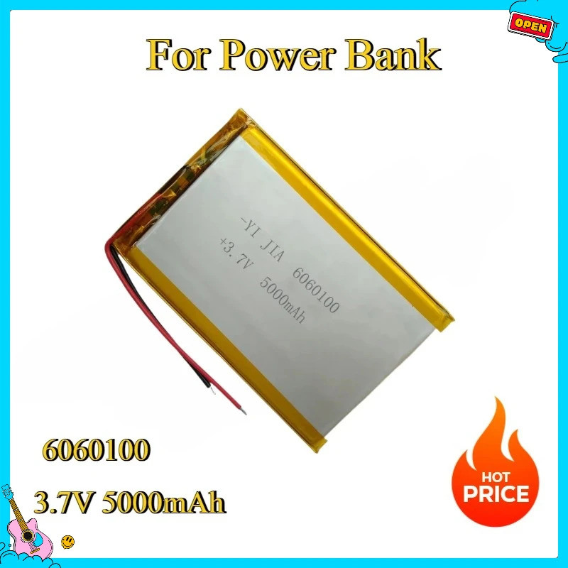 ใหม่ ใหม่ 6060100 ชาร์จความจุสูง LiPo แบตเตอรี่ 3.7V 5000mAh แบตเตอรี่ลิเธียมโพลิเมอร์ 18.5Wh สําหรั