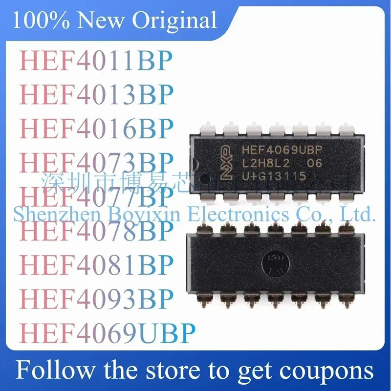 5PCS HEF4011BP HEF4013BP HEF4016BP HEF4077BP HEF4078BP HEF4081BP HEF4093BP HEF4069UBP HEF4073BP ชิป DIP ic
