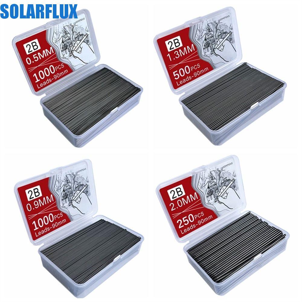 SOLARFLUX แบบเติมดินสอ, Sketching เปลี่ยนไส้ดินสอกด, Back To School Black 2B 0.5 0.7 0.9 1.3 2.0 มม. แกนดินสออุปกรณ์การเรียน
