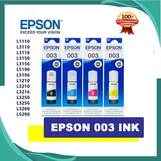 หมึก Epson 003 แท้%(พร้อมกล่อง)หมึกเติมแท้เหมาะสำหรับเครื่องพิมพ์รุ่น3110L3150L5190 L3210 L3216 L3250 L3256 L5290 L5296