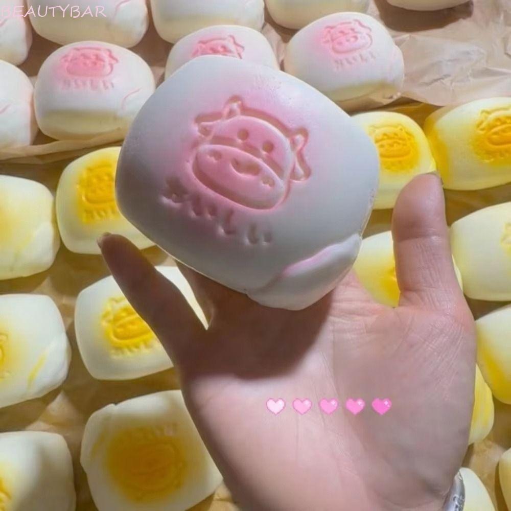 BEAUTYBAR8 ขนมปังนม Squishy, ปลอดสารพิษ Super Soft Fidget ขนมปัง, ของขวัญเด็กน่ารักหยิกจําลองช้า Rising Sensory ขนมปังของเล่นเด็ก