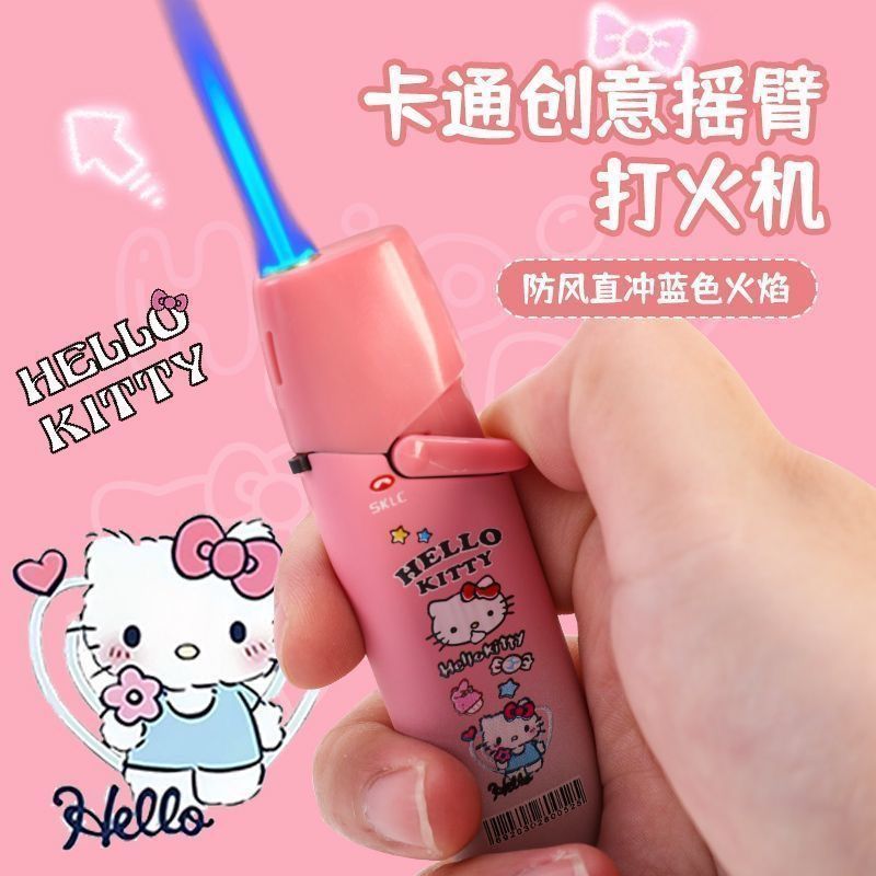 รุ่นใหม่ไฟแช็กโลหะน่ารักการ์ตูนพองคุโรมิตรงไฟแช็กกันลมแฟนคิตตี้/12.14