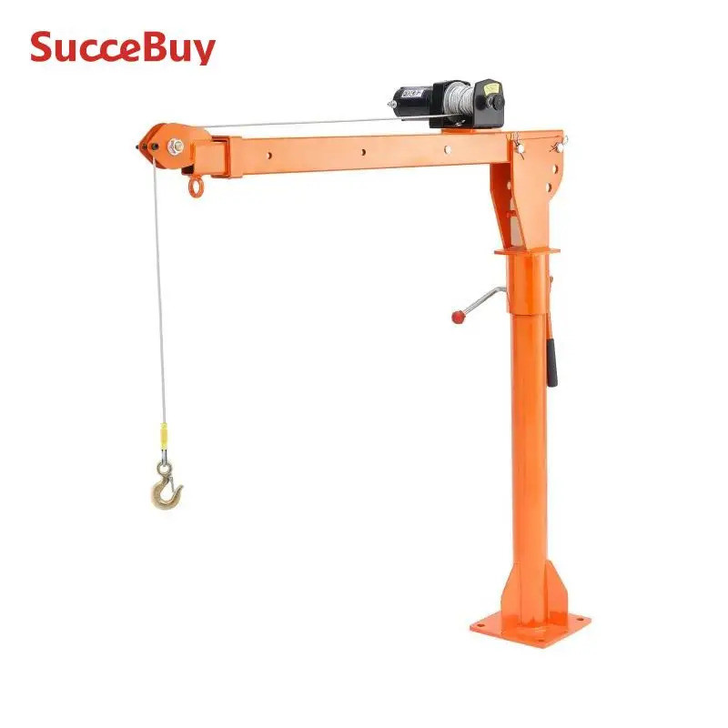 1100lbs รถกระบะไฟฟ้าเครน W/ 3500lbs ไฟฟ้า Winch เตียง Jib Crane รอก 360° หมุนสําหรับยกสินค้า