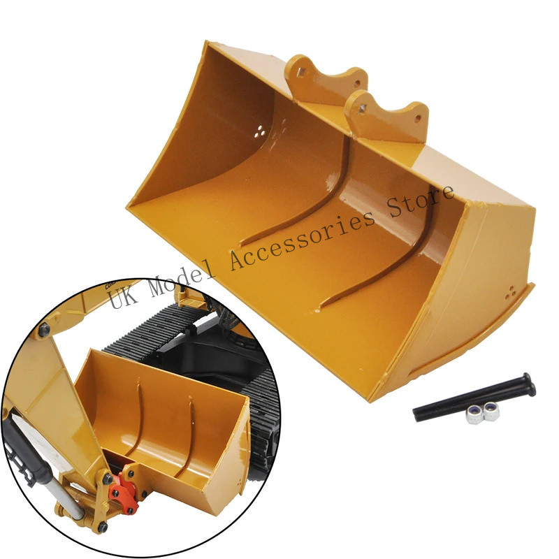 Huina Big Bucket โลหะ Ditch Clearing สําหรับ 1550/ 1580/ 1592/ 1594/ 1593 1/14 RC Excavator กว้างถัง