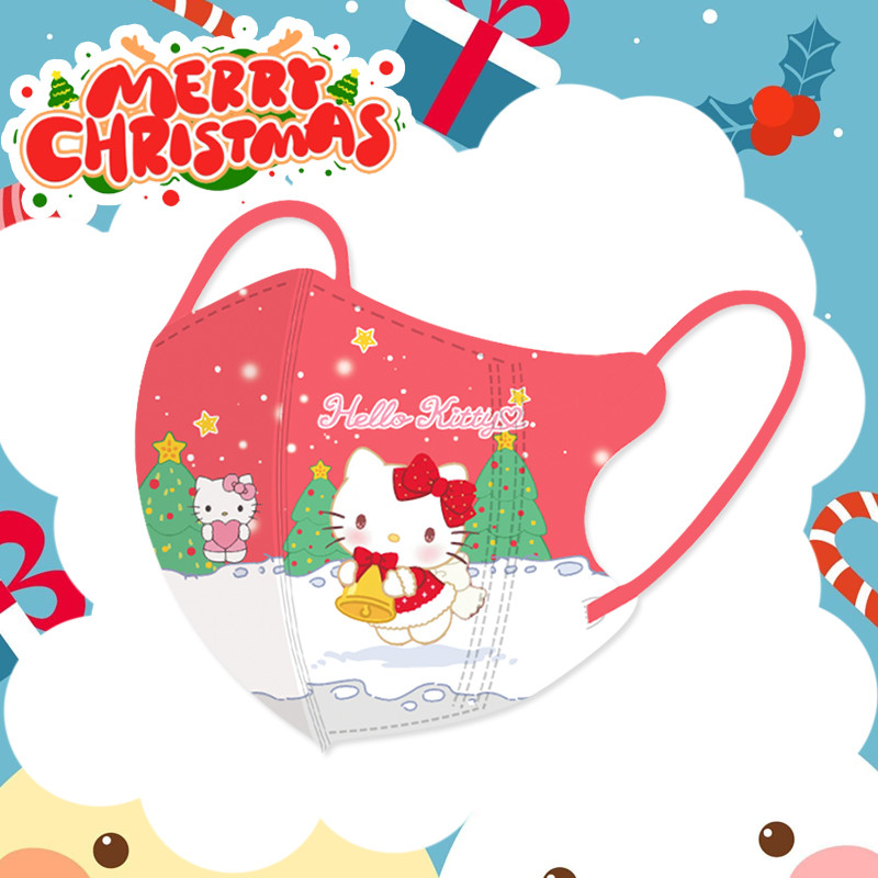 คริสต์มาส 4 สี 50pcs 3 Ply3D หน้ากากเด็กทิ้งหน้ากากป้องกันคุณภาพดี KT การ์ตูนน่ารัก Melody หน้ากากเด็ก 3D หน้ากากเด็ก - รูปที่ 3