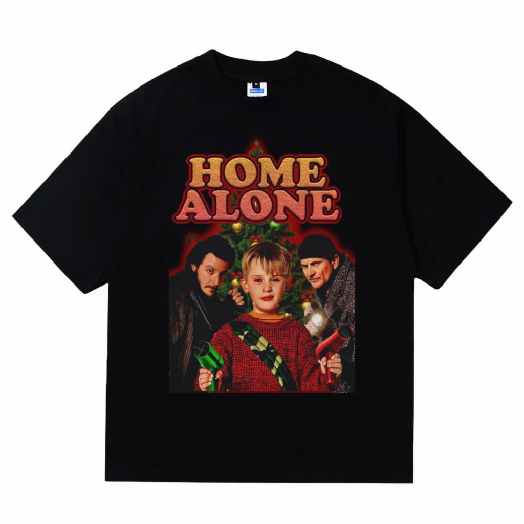 Nebula Tshirt Home Alone Vintage แขนสั้นสีดํา เสื้อยืด distro Unisex