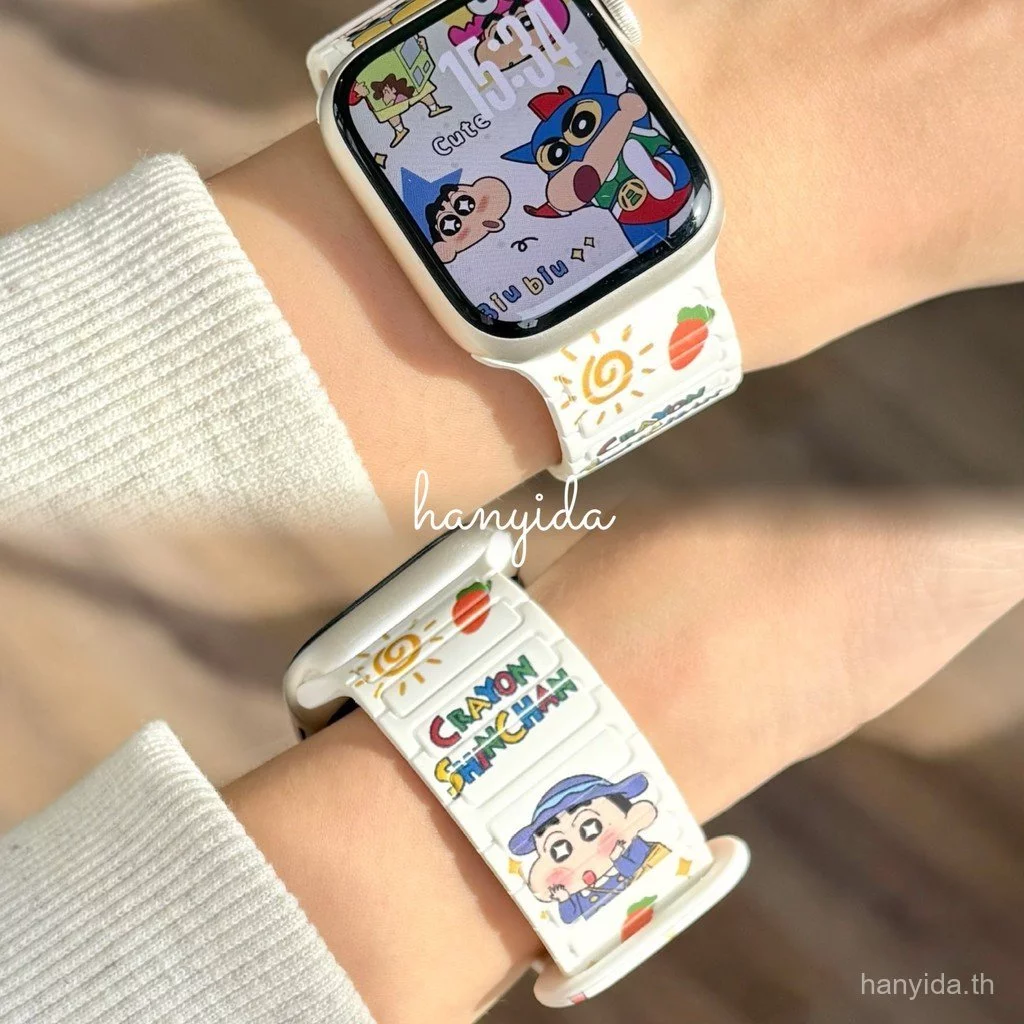 Crayon Shin-chan สายซิลิโคนแม่เหล็กสําหรับ Xiaomi Redmi Watch 3 5 Active Redmi Watch 6 สมาร์ทวอท์ช Redmi Watch 5 Lite สร้อยข้อมือ