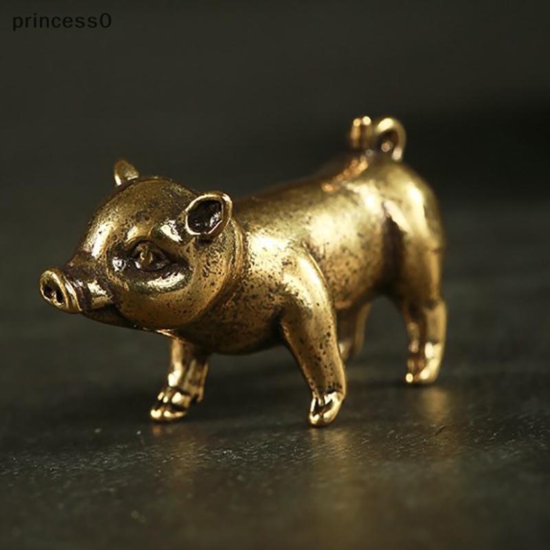 PRI ทองเหลืองสร้างสรรค์ขนาดเล็ก Bronze หมู Figurines ราศีจีนหมูเครื่องประดับโลหะจี้เครื่องประดับเดสก์ท็อปตกแต่งตกแต่งบ้าน TH
