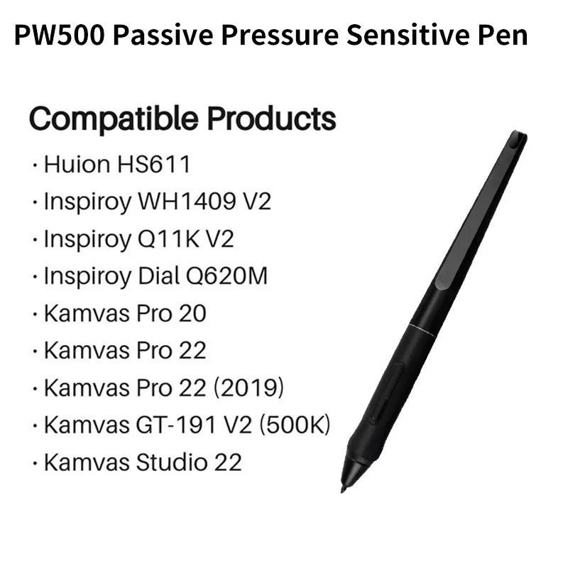 HUION PW500 สไตลัสปลอดแบตเตอรี่สําหรับ Huion KAMVAS GT-191V2(500K) / KAMVAS PRO 20/PRO 22 และแท็บเล็