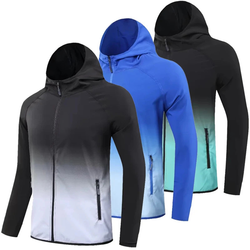 Mens แขนยาวฟิตเนสการฝึกอบรม Tshirts Tops Gym ออกกําลังกาย Hoodies ซิปเสื้อกันหนาวสําหรับวิ่งฟุตบอล J