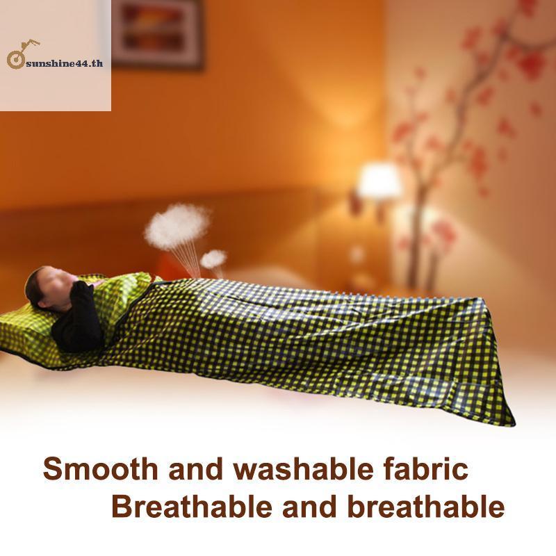 FOURSUN Ultra Light Travel ถุงนอนผู้ใหญ่ถุงนอนด้านใน Liner แบบพกพาในร่มโรงแรมสกปรกเตียงแยก TH