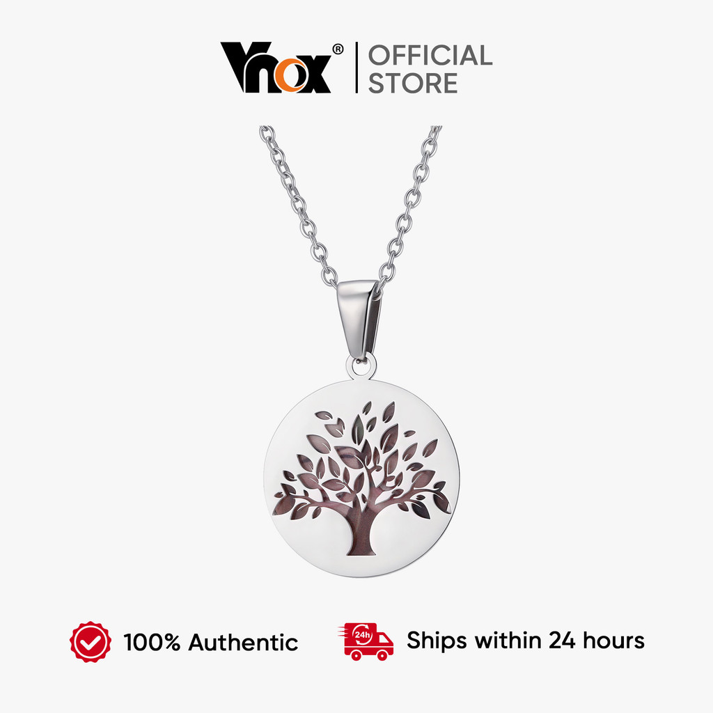 VNOX วีน็อกซ์ ไม่จํากัดเพศ ภาพที่กําหนดเองต้นไม้แห่งชีวิตจี้สร้อยคอเครื่องประดับส่วนบุคคลสร้อยคอแกะส