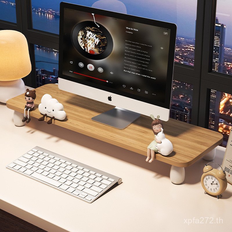 สํานักงานสร้างสรรค์ชั้นวางคอมพิวเตอร์ที่เรียบง่ายยกระดับชั้นวางจอแสดงผลชั้นเก็บโน๊ตบุ๊คสก์ท็อปยกระดั