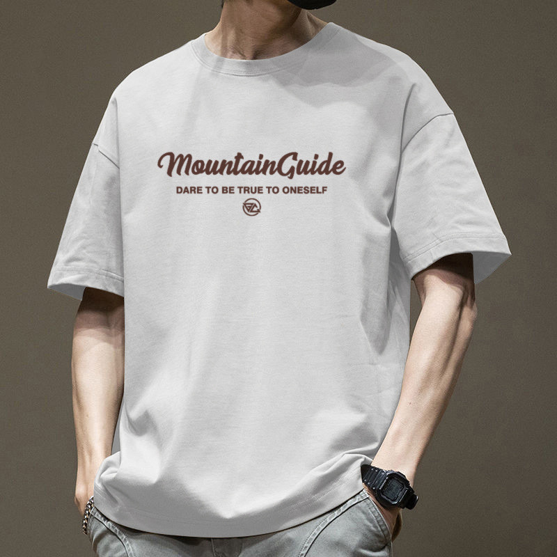 COD เสื้อยืดผ้าฝ้ายหนักฤดูร้อนสไตล์ใหม่สไตล์ฮ่องกงอินเทรนด์รอบคอสบายๆทุกการแข่งขันแขนสั้นเสื้อ Botto