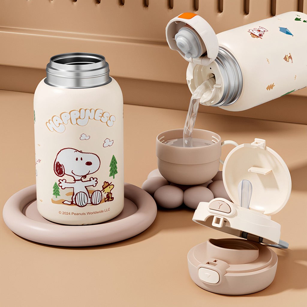 [SNOOPY] 316 Stainless Steel Thermos Cup Straw Cup 550ML SN-0212 [SK]