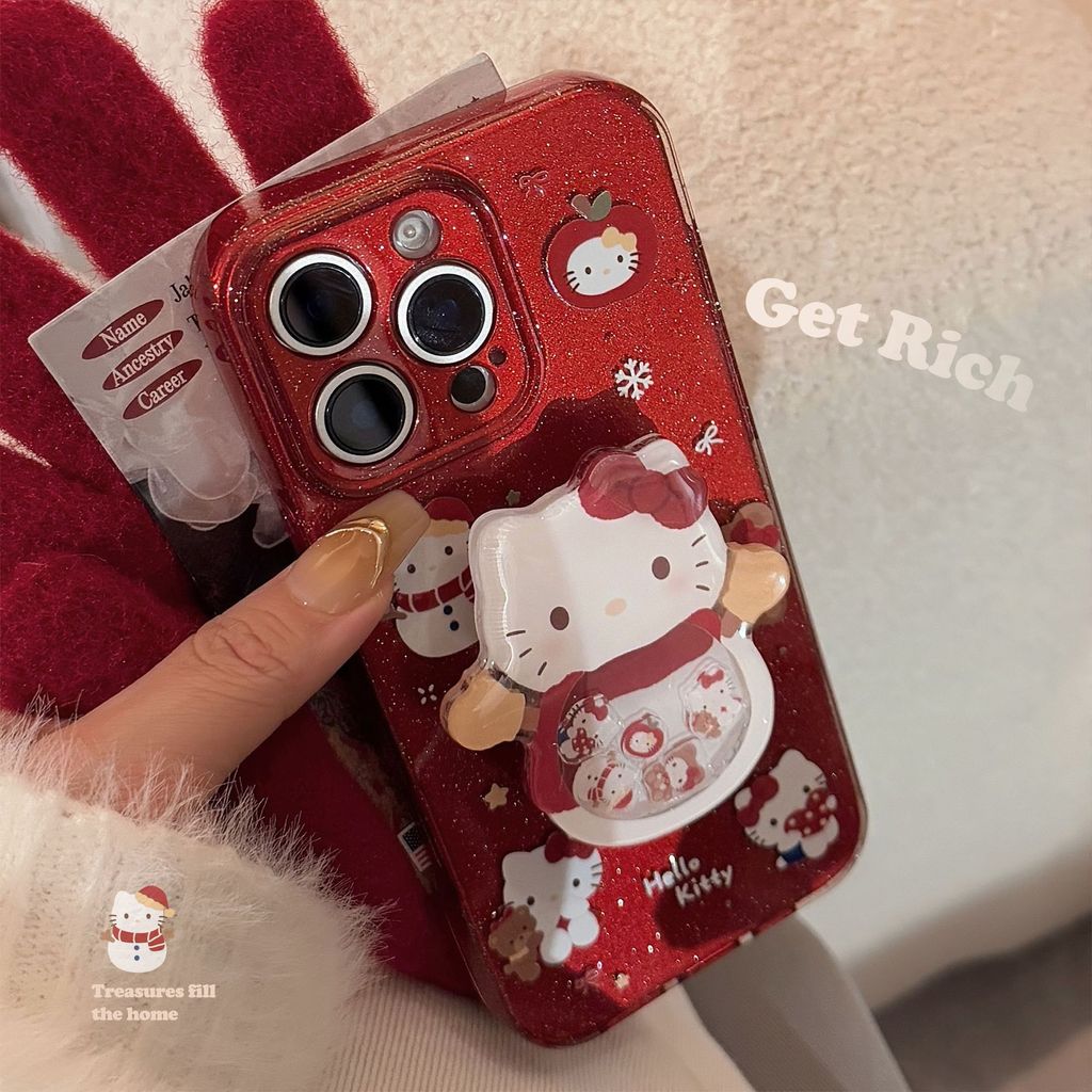 Glitter Cat the Hokey Pokey Bracket for Apple 16 Phone Case Iphone17promax Red Cartoon 14 Soft yCXj