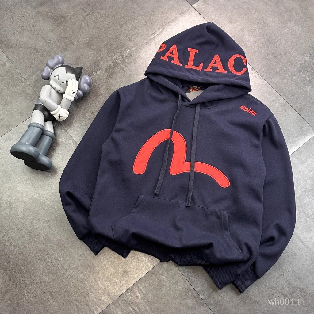 Evisu 2025 เสื้อสเวตเตอร์มีฮู้ดปักลาย Evisu