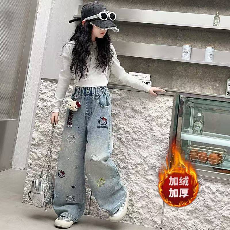 Girls Fleece-Fleece-Fleece-Fleece-Fleece Pants Winter New