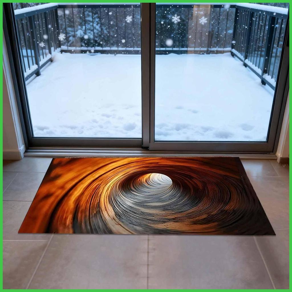 Bathroom Rug Absorbent Realistic 3D Hole Optical Illusion Area Rug for Bedroom Study Guesthouse Fron