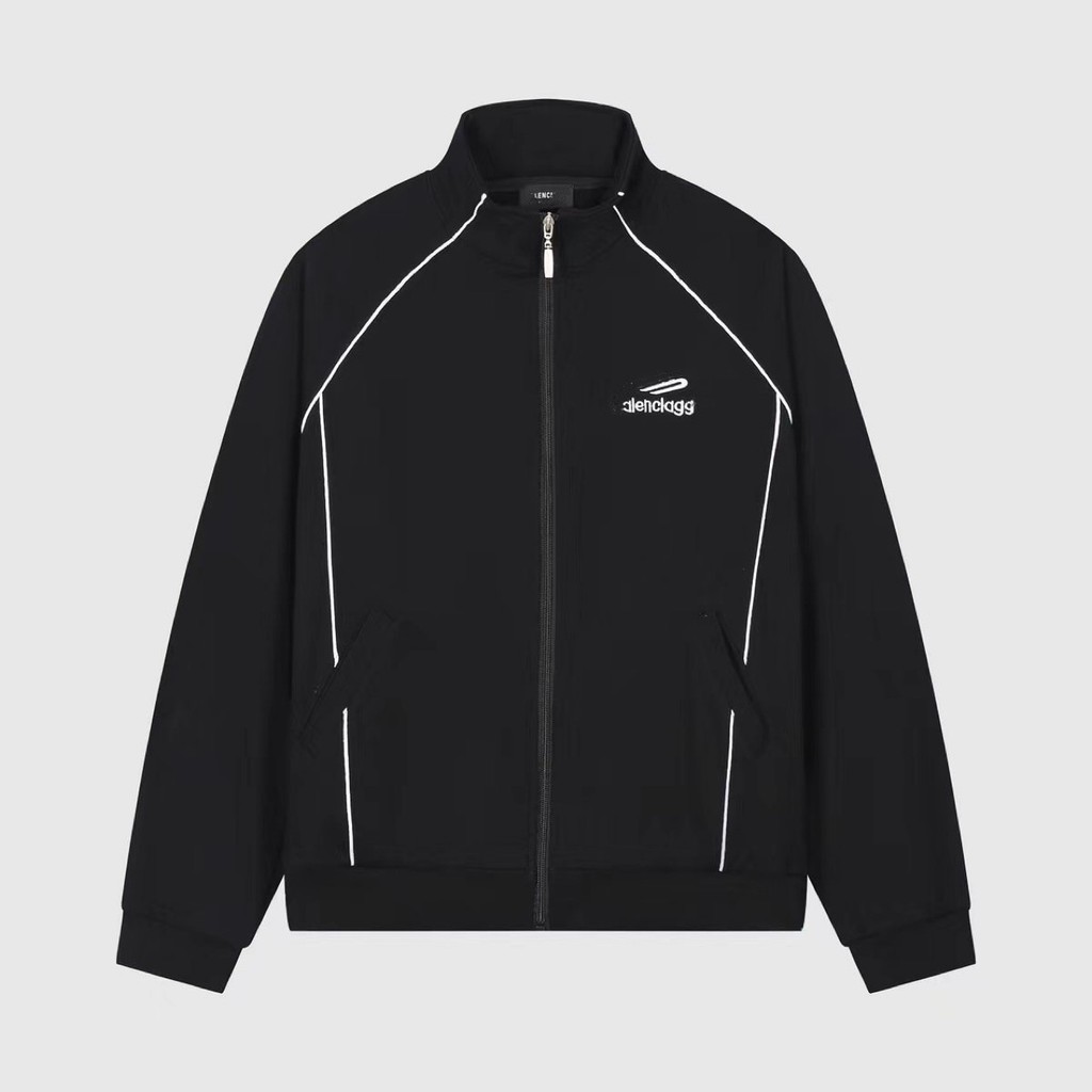 3J4R BLCG 25Autumn3B Embroidered Sports Stand Collar Zipper Jacket Loose Fit Unisex